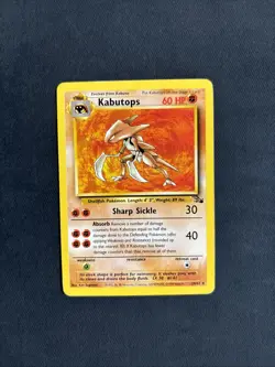 Pokemon TCG Kabutops Fossil 24/62 Regular Unlimited Rare Non Holo - MP - Image 1