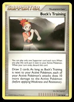 Pokemon Cards Buck's Training 130/146 Legends Awakened Uncommon NM - Image 1