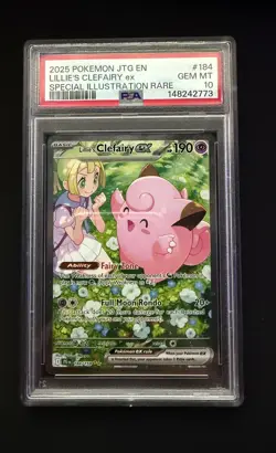 2025 Pokemon Lillie's Clefairy ex 184/159 Journey Together SIR PSA Gem MT 10 - Image 1