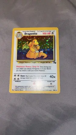 Pokemon Dragonite Holo Rare Fossil 4/62 100 HP 1999 Wizards Card - Image 1