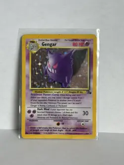 Pokemon Gengar TCG Fossil Unlimited Holo Rare 1999 5/62 LP Vintage WOTC - Image 1