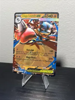 Pokemon Mega Lucario EX 340 HP Holo Double Rare Card 077/132 Me01 English - Image 2