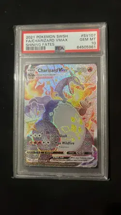 2021 Pokemon SWSH Charizard VMAX Shining Fates SV107 PSA 10 Gem Mint - Image 1