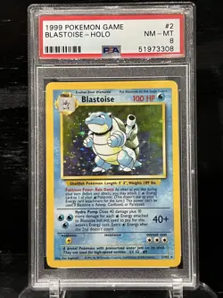 Blastoise 1999 Pokemon Game- Holo #2- PSA 8 - Image 1