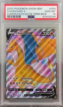 PSA 10 GEM MINT Pokemon Charizard V Champions Path Elite Trainer Box SWSH050 - Image 1