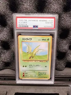 1998 POKEMON JPN VENDING SERIES III #123 SCYTHER PSA 10 - Image 1