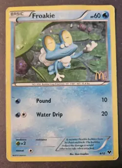 Froakie - 4/12 - Confetti Holo Stamped McDonald’s 2013 Promo Pokemon TCG DMG - Image 1
