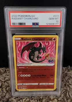 2022 POKEMON GO #011 RADIANT CHARIZARD PSA 10 - Image 1