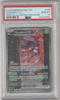 2025 GENESECT EX POKEMON BLACK BOLT SPECIAL ILLUSTRATION RARE #169/86 PSA 10 - Image 1