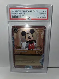 Disney Lorcana Mickey Mouse True Friend 10/P3 DVC Member Cruise Exclusive PSA 10 - Image 1