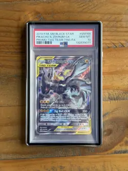 Pokemon TCG Pikachu & Zekrom GX Tag Team Promo SM168 - PSA 10 (NEW CERT) - Image 1