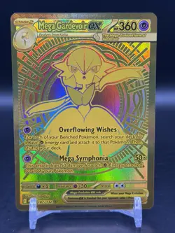 2025 Pokemon Mega Evolutions Mega Gardevoir ex Gold Hyper Rare 187/132 NM - Image 1