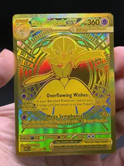2025 Pokemon Mega Evolutions Mega Gardevoir ex Gold Hyper Rare 187/132 NM - Image 3
