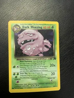 2000 Wotc Pokemon Team Rocket Holo Dark Weezing Hp Whiting On The Back - Image 1