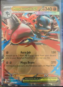 Pokemon TCG - Mega Lucario ex 077/132 Mega Evolution Double Rare English Holo - Image 1