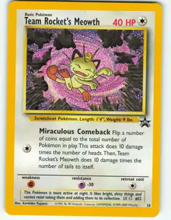 Team Rocket's Meowth - #18 WOTC Black Star Promo - Pokemon TCG - 2000 - Image 1