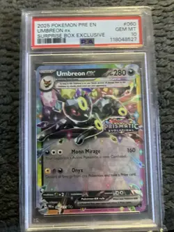 Umbreon ex #60 - Pokemon Prismatic Evolutions Stamped Surprise Box - PSA 10 - Image 1