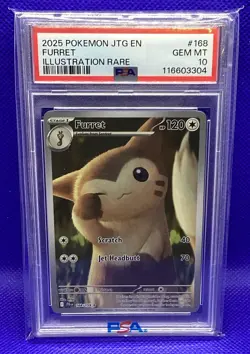 FURRET #168 2025 POKEMON JTG EN-JOURNEY TOGETHER ILLUSTRATION RARE - PSA 10 - Image 1