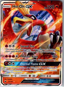 Ho-Oh GX 21/147 SM - Burning Shadows - Pokemon Card - NM - Image 1