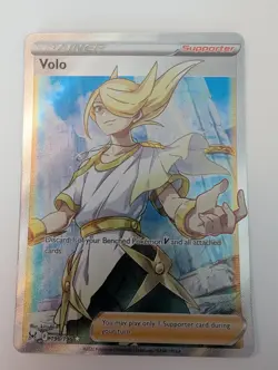 Pokemon Volo Full Art Ultra Rare Holo Trainer 196/196 Lost Origin Card - Image 1
