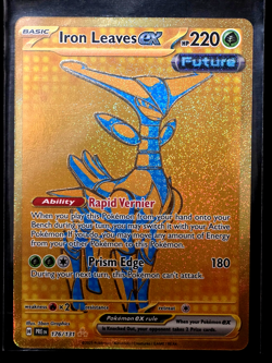 Pokemon Card Iron Leaves ex 176/131 Prismatic Evolutions Gold Full Art NM 2025 - Image 2