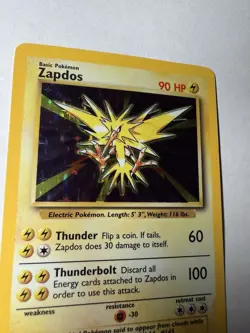 Pokemon TCG Zapdos Base Set Holo Unlimited Rare Card 16/102 - Image 3