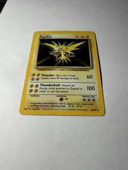 Pokemon TCG Zapdos Base Set Holo Unlimited Rare Card 16/102 - Image 4