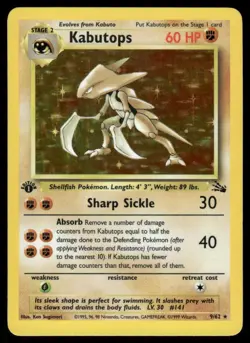 ⭐ Pokemon Cards Kabutops 9/62 1st Edition Holo Fossil Holo Rare - Image 1