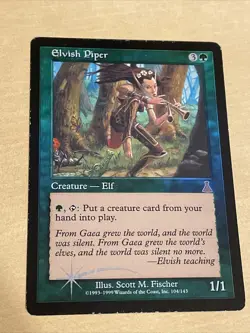 MTG Elvish Piper - Foil, Heavy Play, English Urza's Destiny L573* - Image 1