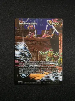 Magic MtG: *Borderless* Trouble in Pairs TMNT Non-Foil X3 Copies - Image 2