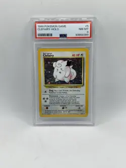1999 Pokemon Clefairy 5/102 Base Set Unlimited Holo PSA 8 - Image 1
