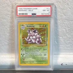 Pokemon Base Set Nidoking Holo Rare 11/102 PSA 8 1999 English - Image 1
