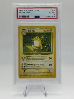 PSA EX-MT 6: 1999 Pokemon Game Raichu - Holo 14/102 Base Set - Image 1