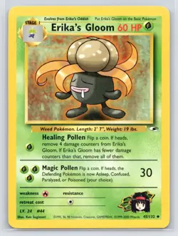 Erika's Gloom 45/132 Gym Heroes Uncommon Pokemon 1999 - Image 1