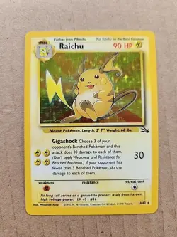 Pokemon Vintage Holo Raichu 14/62 Fossil Wizards Of The Coast 1999 MP - Image 1