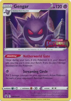 Pokemon GENGAR SWSH241 Stamped Prerelease Promo (Sword & Shield) Lost Origin NM - Image 1