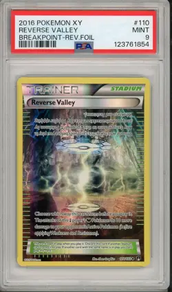 2016 Pokemon XY Breakpoint Reverse Valley Reverse Holo Foil #110 PSA 9 - Image 1