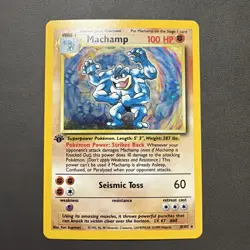 Pokemon TCG Machamp Holo Rare 1st Edition Base Set #8/102 NM+/MINT Condition - Image 1