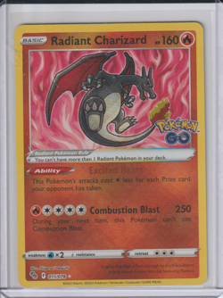2022 Pokemon SWSH Pokemon GO Radiant Charizard #011/078 - Image 1