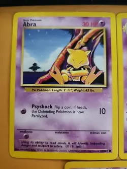 Pokemon TCG Alakazam Holo 1/102 + Abra 43/102 + Kadabra 32/102 Base Set - Image 2