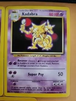 Pokemon TCG Alakazam Holo 1/102 + Abra 43/102 + Kadabra 32/102 Base Set - Image 3