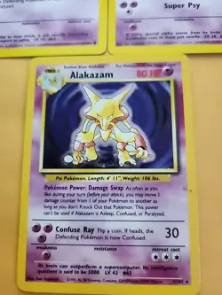 Pokemon TCG Alakazam Holo 1/102 + Abra 43/102 + Kadabra 32/102 Base Set - Image 4