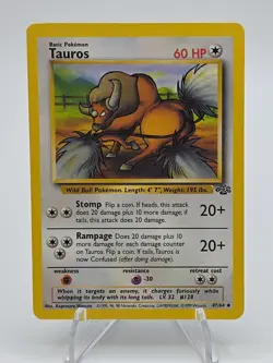 Tauros 47/64 Uncommon Jungle Pokemon 1st Edition NM - Image 1