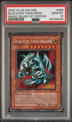 Yu-Gi-Oh! Blue-Eyes Toon Dragon Magic Ruler 1st Ed Secret Rare MRL-000 PSA 10 - Image 1