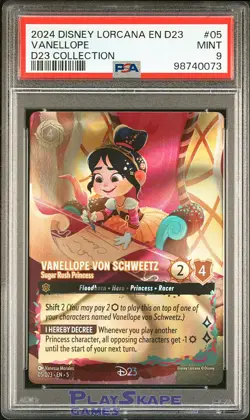 Disney Lorcana Card PSA 9 Vanellope D23 Collection Box Promo 05/D23 Foil 2024 - Image 1