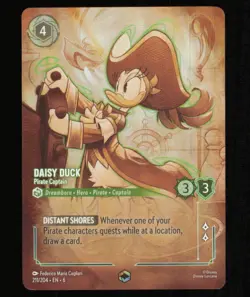 Disney Lorcana Daisy Duck Pirate Captain Enchanted 211/204 Azurite Seas EN 6 - Image 1
