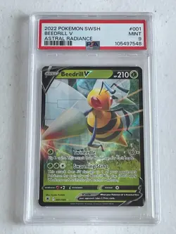 MINT ULTRA RARE Beedrill V HOLO! PSA 9! 2022 Pokemon Astral Radiance #001/189 - Image 1