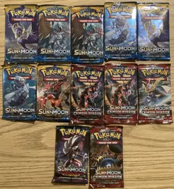 Pokemon Sun & Moon Booster Pack Lot x12 Base Set Crimson Invasion Guardians Rise 820650801945 - Image 1