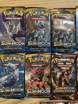 Pokemon Sun & Moon Booster Pack Lot x12 Base Set Crimson Invasion Guardians Rise 820650801945 - Image 2