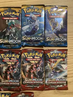 Pokemon Sun & Moon Booster Pack Lot x12 Base Set Crimson Invasion Guardians Rise 820650801945 - Image 3